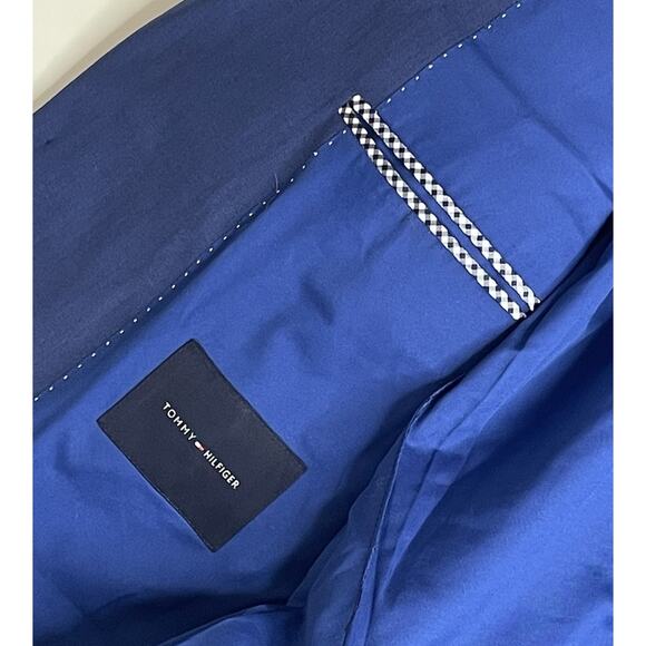 Tommy Hilfiger Blue Wool Blend Blazer R40 Classic Preppy Old Money Jacket M-L - Picture 7 of 9